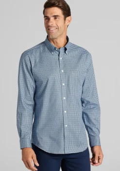 Jos. A. Bank Tailored Fit Small Gingham Button Up Shirt