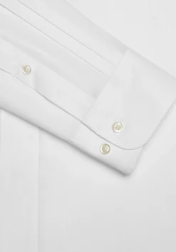 Jos. A. Bank Tailored Fit Spread Collar Covered Placket Solid Dress Shirt
