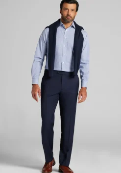 Jos. A. Bank Tailored Fit Spread Collar Tiny Grid Dress Shirt