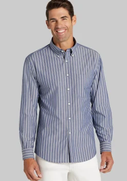 Jos. A. Bank Tailored Fit Stripe Button Up Shirt - Big & Tall