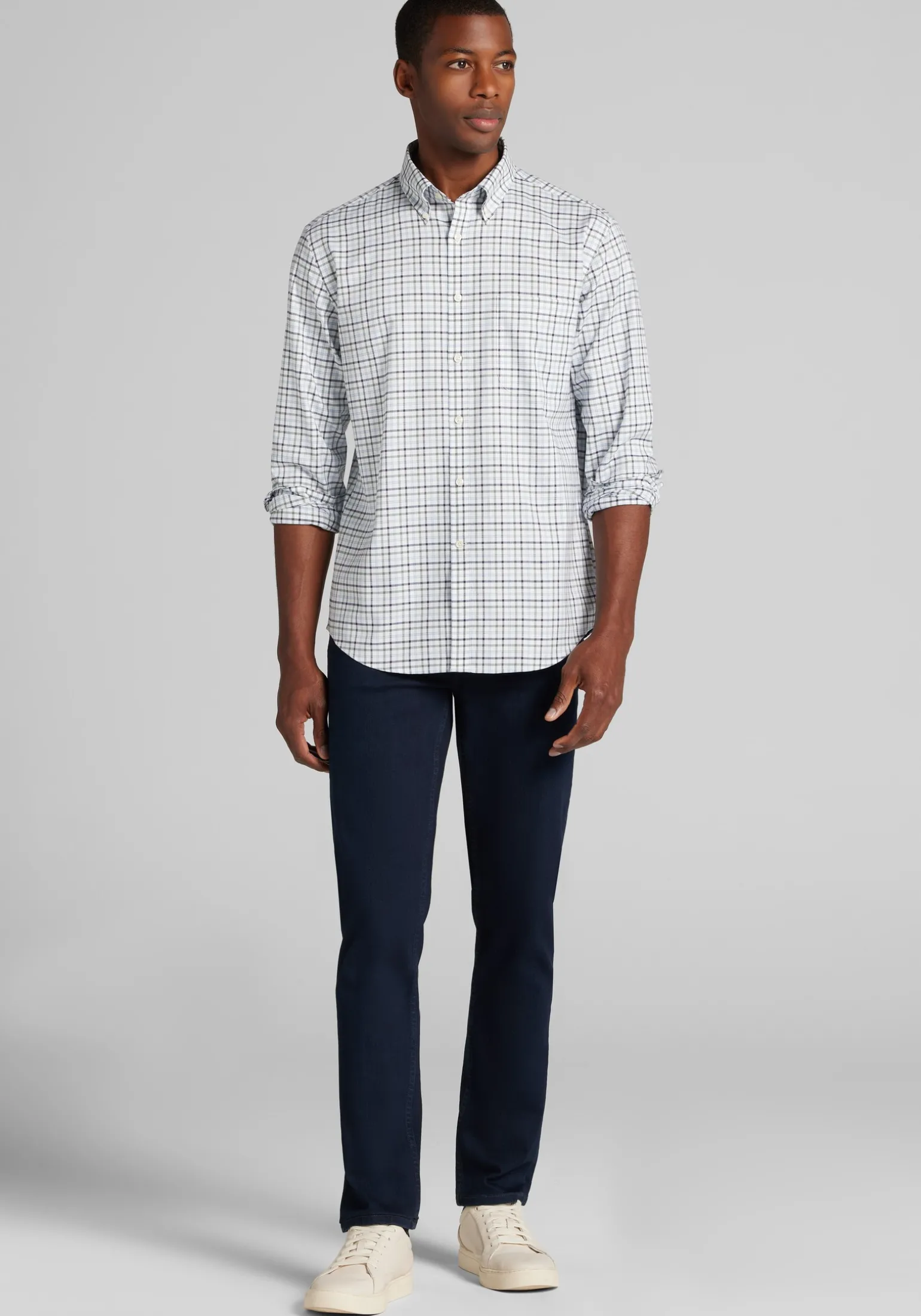 Jos. A. Bank Tailored Fit Tattersall Button Up Shirt