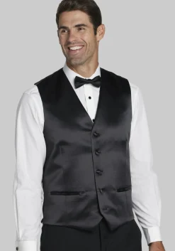 Jos. A. Bank Tailored Fit Wool Blend Satin Front Tuxedo Suit Separates Vest