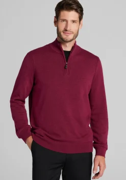 Jos. A. Bank Tailored Fit 1/4 Zip Pima Cotton Sweater