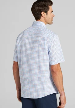 Jos. A. Bank Traditional Fit Check Short Sleeve Button Up Shirt