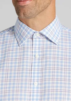 Jos. A. Bank Traditional Fit Check Short Sleeve Button Up Shirt