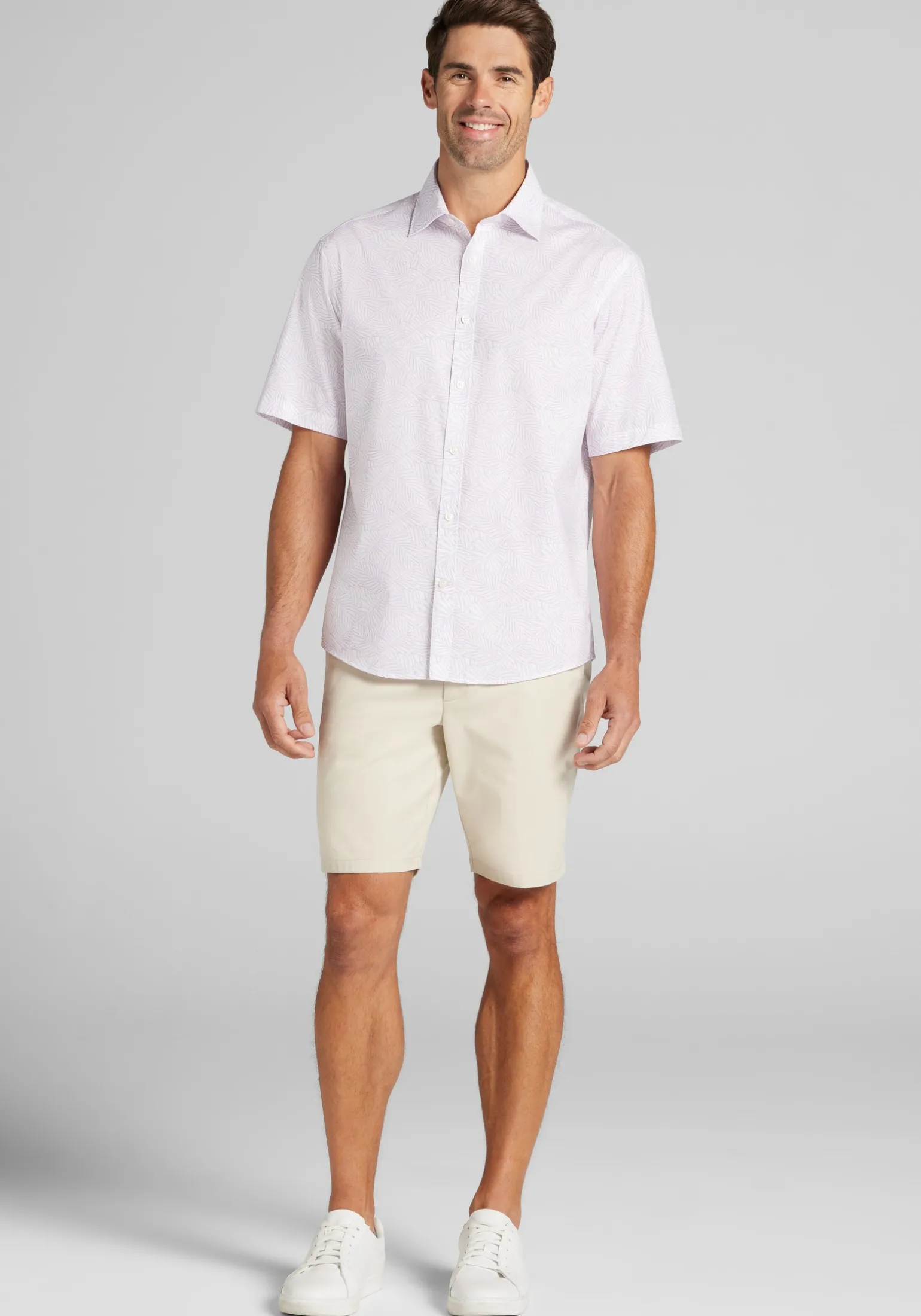 Jos. A. Bank Traditional Fit Fern Short Sleeve Button Up Shirt