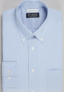 Jos. A. Bank Traditional Fit Fine Stripe Comfort Stretch Dress Shirt