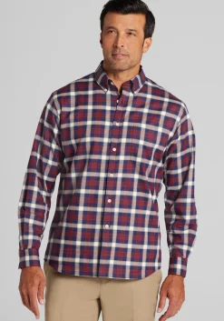 Jos. A. Bank Traditional Fit Large Plaid Button Up Shirt - Big & Tall