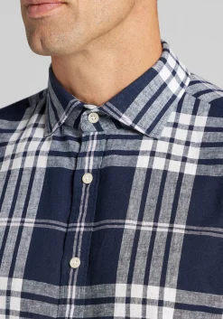 Jos. A. Bank Traditional Fit Large Plaid Short Sleeve Button Up Shirt - Big & Tall