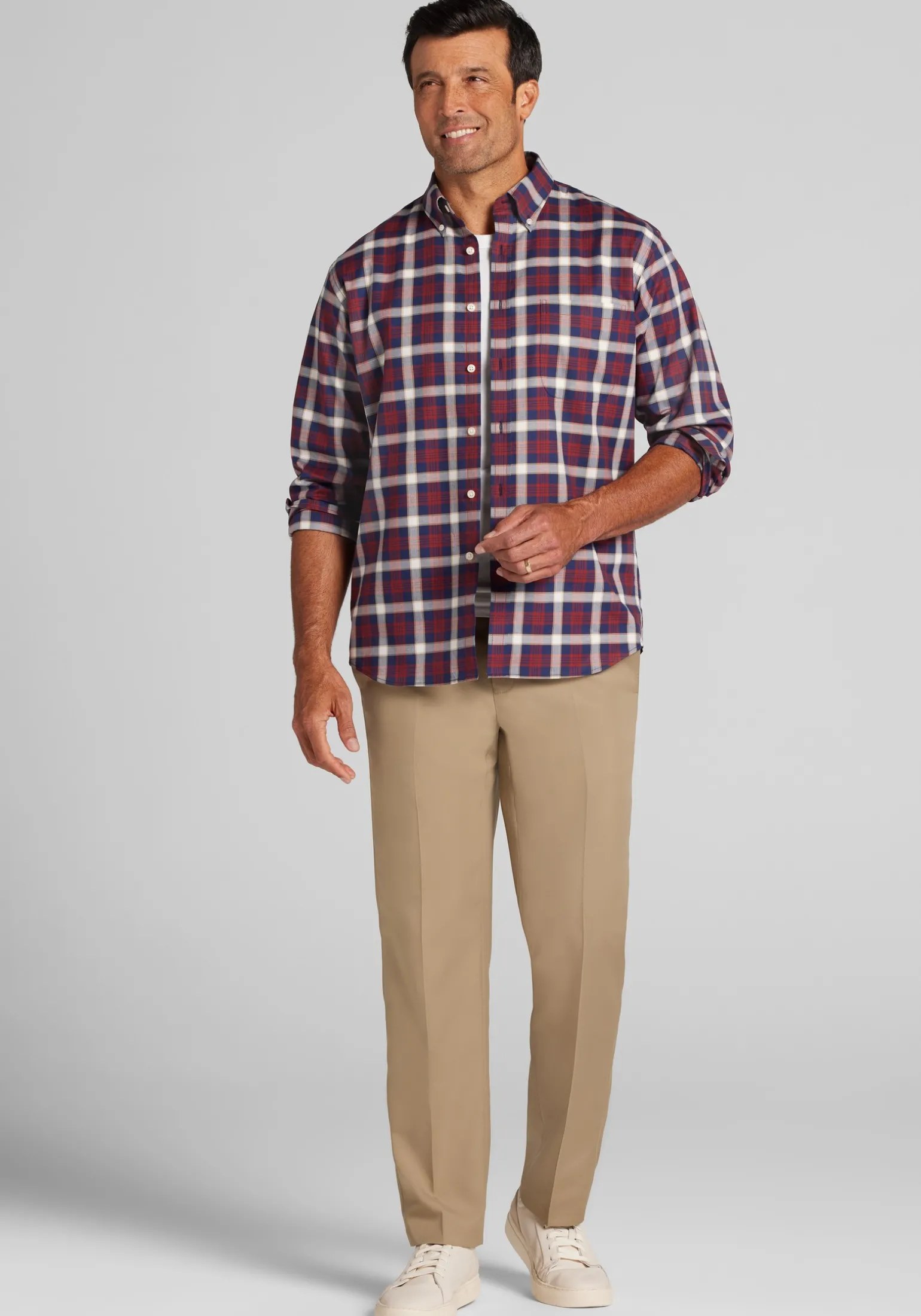 Jos. A. Bank Traditional Fit Large Plaid Button Up Shirt