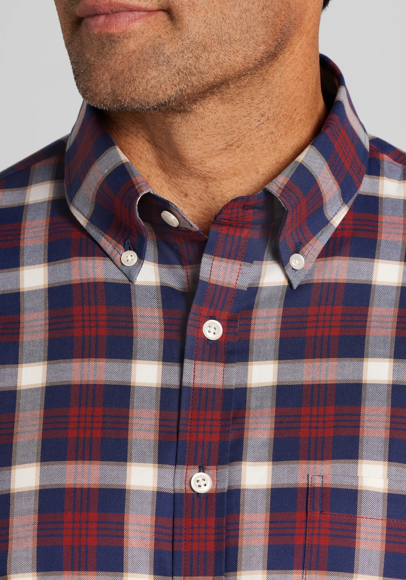 Jos. A. Bank Traditional Fit Large Plaid Button Up Shirt