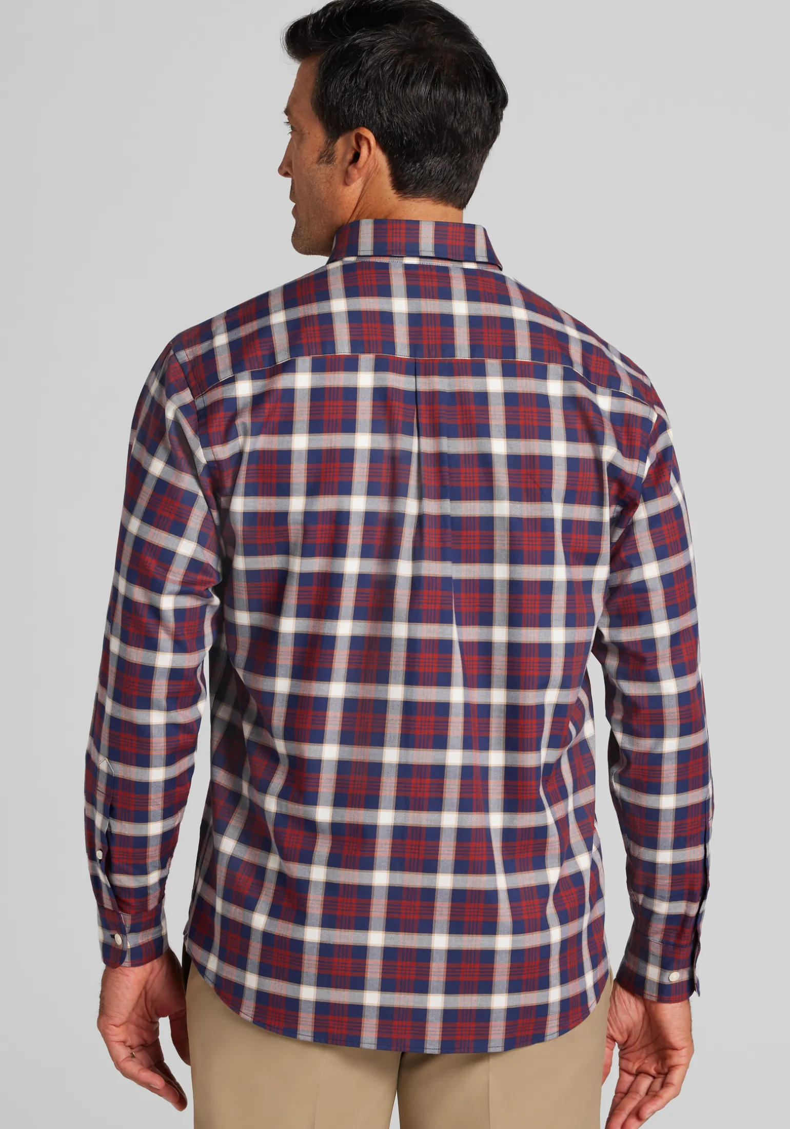 Jos. A. Bank Traditional Fit Large Plaid Button Up Shirt