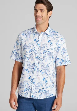 Jos. A. Bank Traditional Fit Mykonos Short Sleeve Button Up Shirt
