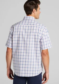 Jos. A. Bank Traditional Fit Short Sleeve Plaid Button Up Shirt