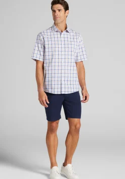 Jos. A. Bank Traditional Fit Short Sleeve Plaid Button Up Shirt