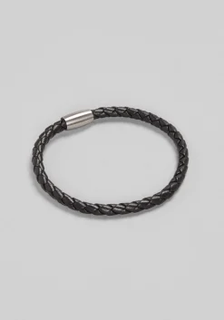 Jos. A. Bank Woven Leather Bracelet with Magnetic Closure