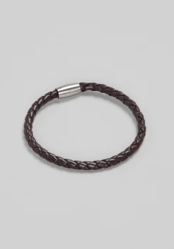 Jos. A. Bank Woven Leather Bracelet with Magnetic Closure