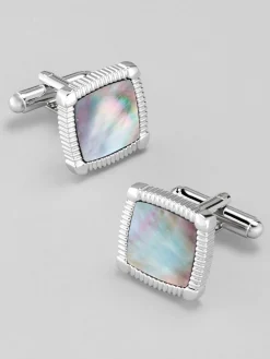 Joseph A. Bank Mother-of-Pearl Square Cufflinks