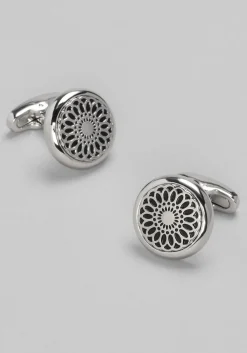 Joseph A. Bank Round Flower Medallion Cufflinks