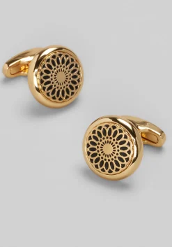 Joseph A. Bank Round Flower Medallion Cufflinks
