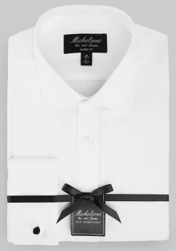 Michelsons of London Tailored Fit Pique Formal Dress Shirt