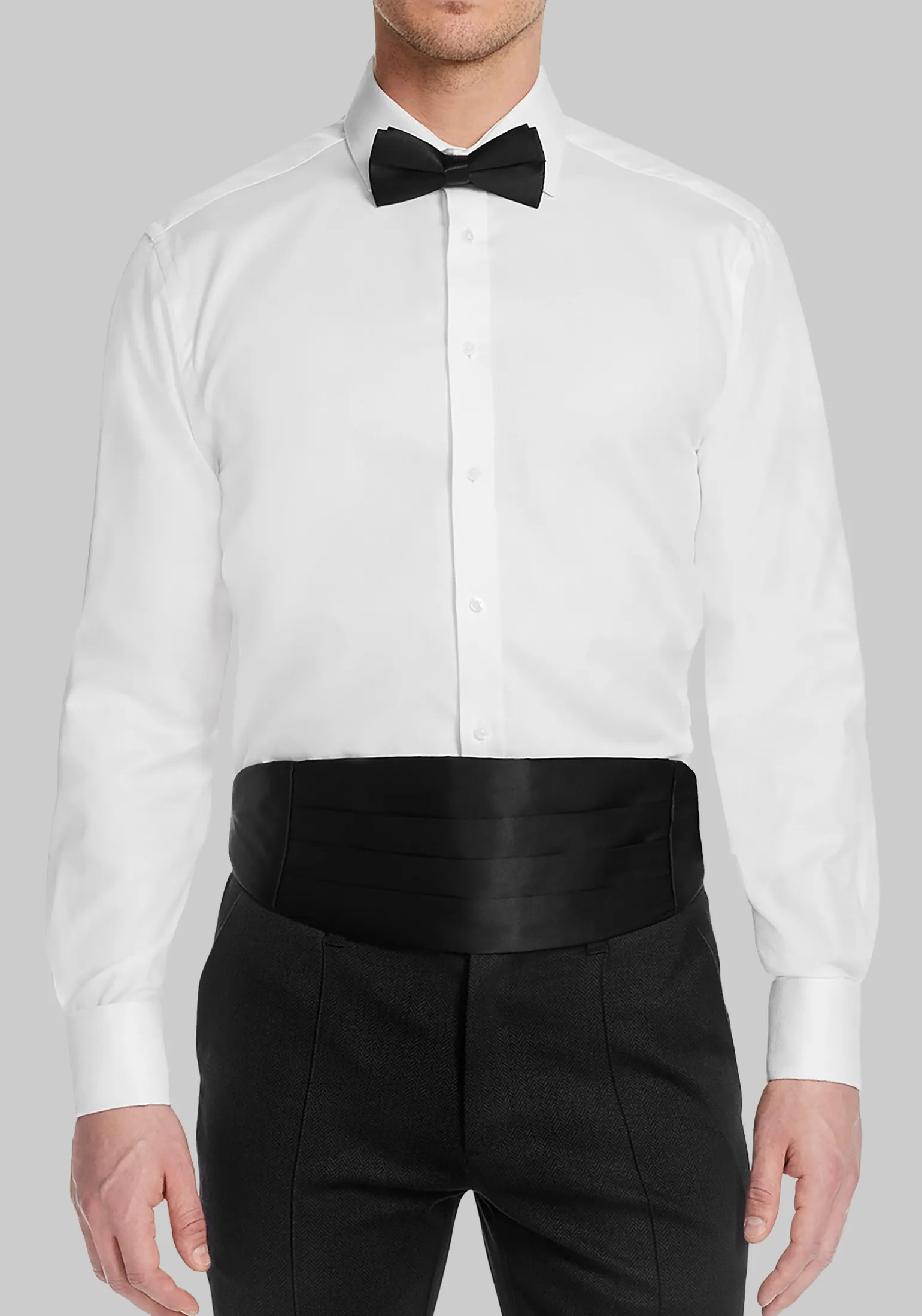 Michelsons of London Tailored Fit Pique Formal Dress Shirt