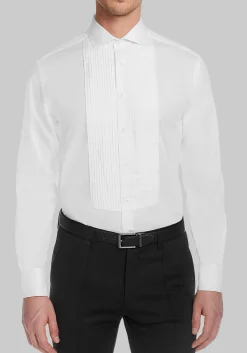 Michelsons of London Tailored Fit Pleated Front Formal Dress Shirt