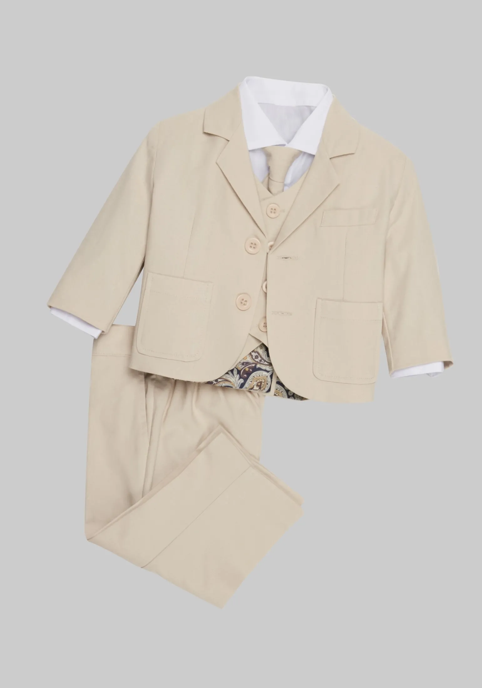 Peanut Butter Collection Joey Safari Linen 5-Piece Toddler Boys Suit Set