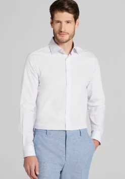 Reserve Collection Slim Fit Spread Collar Plaid Dress Shirt