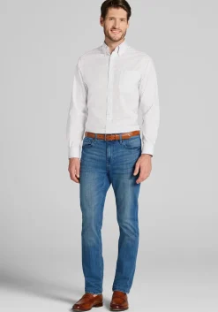 Reserve Collection Slim Fit Spread Collar Stripe Dress Shirt