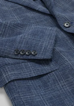 Reserve Collection Tailored Fit Wool-Cotton Blend Medium Plaid Sportcoat