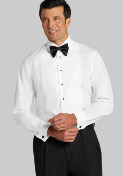 Reserve Collection Tailored Fit Bib-Front Spread Collar Formal Dress Shirt - Big & Tall