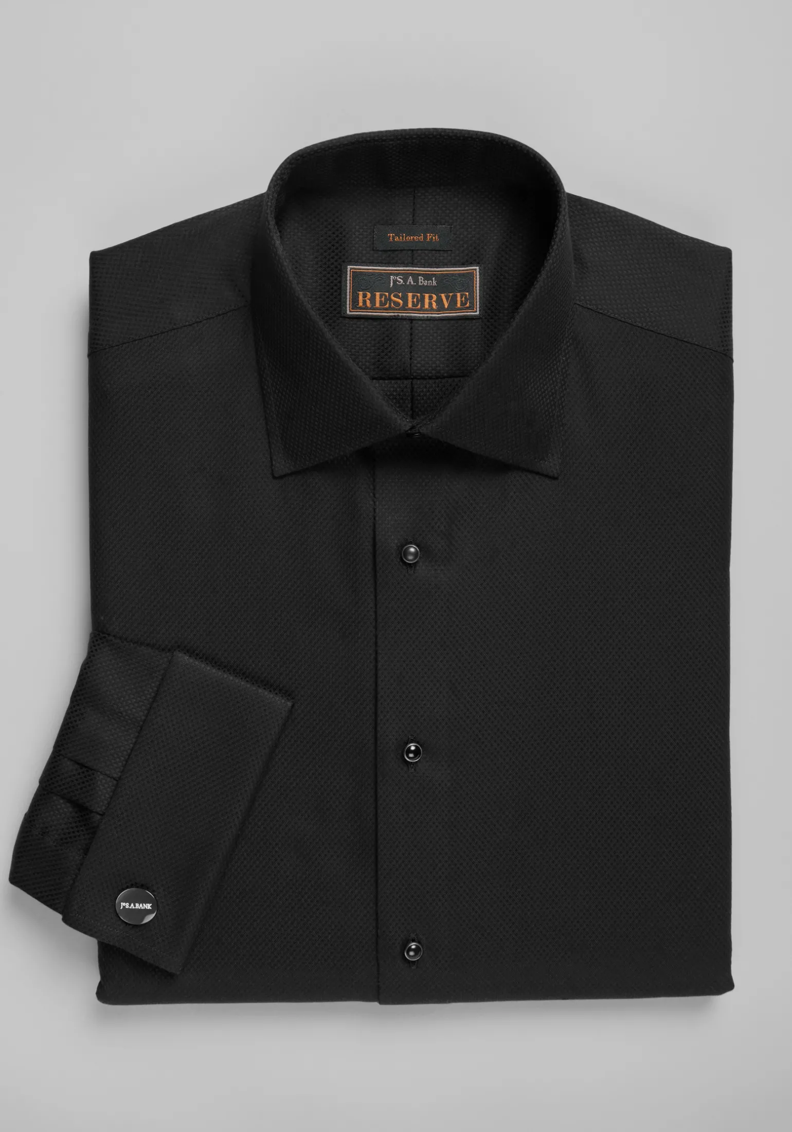Reserve Collection Tailored Fit Spread Collar French Cuff Formal Solid Dress Shirt - Big & Tall