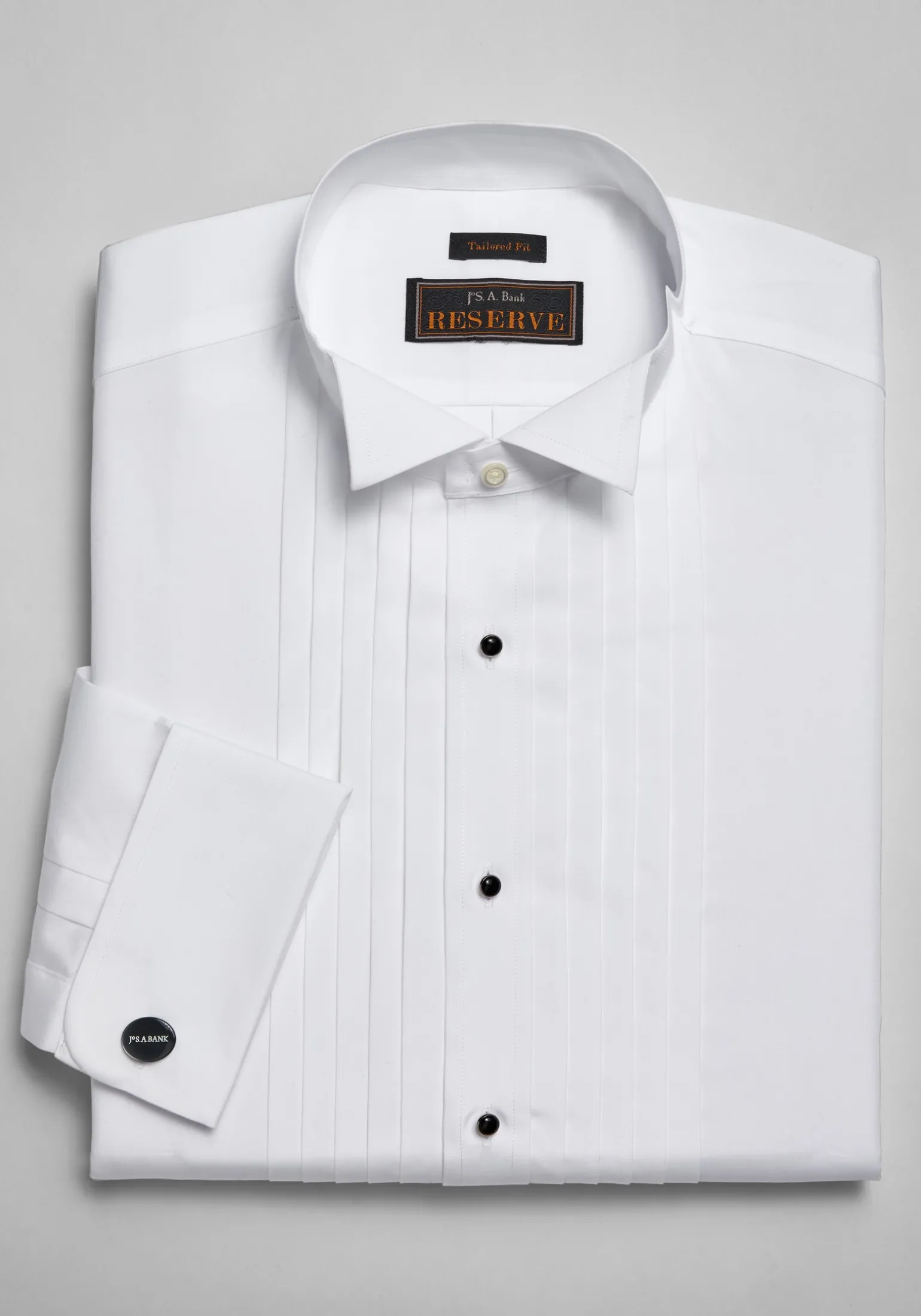 Reserve Collection Tailored Fit Wing Collar French Cuff Five-Pleat Formal Dress Shirt - Big & Tall