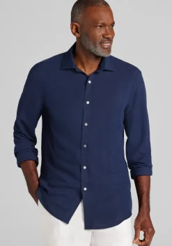 Reserve Collection Tailored Fit Linen Button Up Shirt - Big & Tall