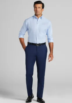 Reserve Collection Tailored Fit Spread Collar Herringbone Dress Shirt