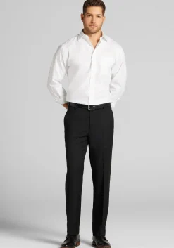 Reserve Collection Tailored Fit Spread Collar Herringbone Dress Shirt
