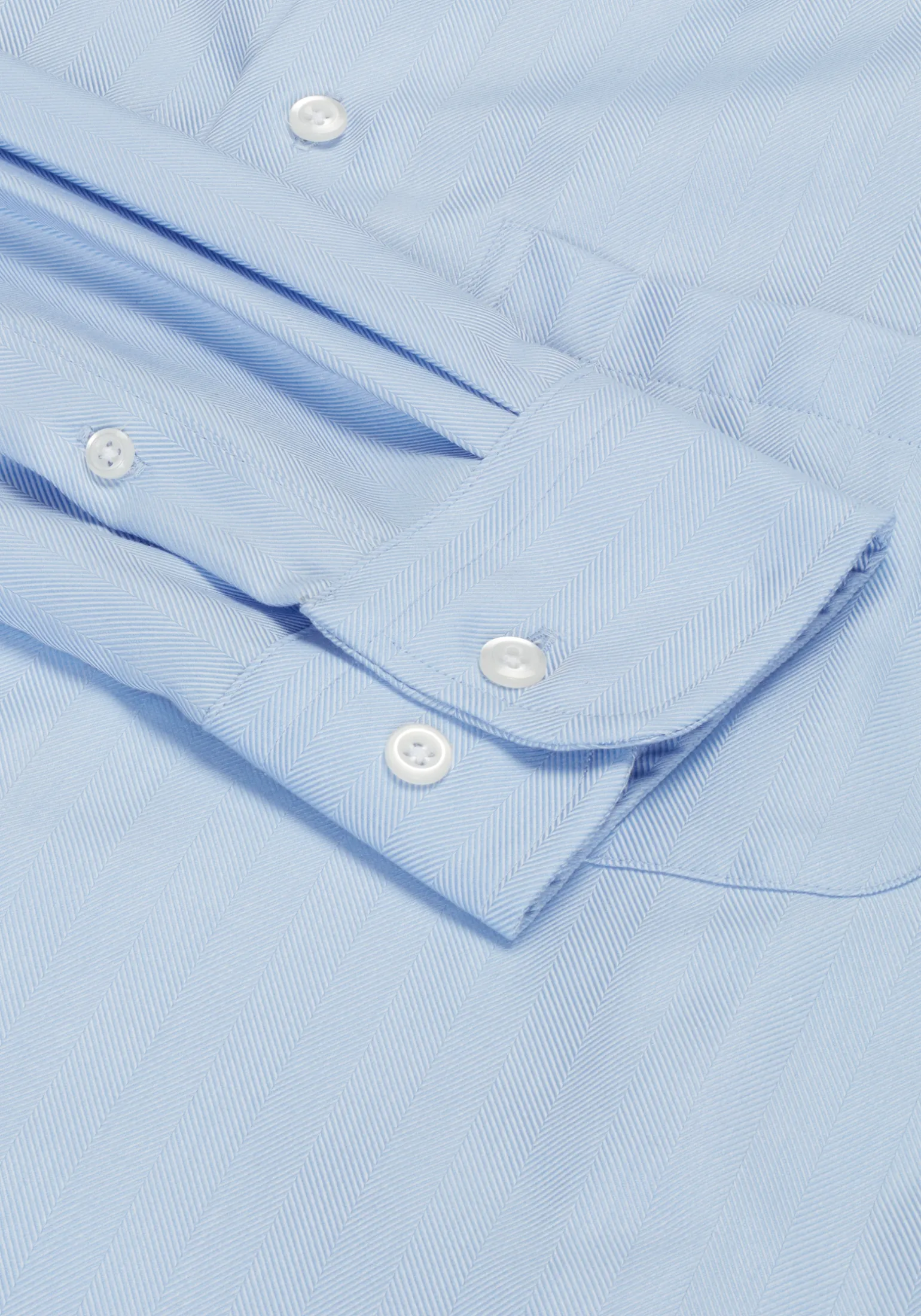 Reserve Collection Tailored Fit Spread Collar Herringbone Dress Shirt