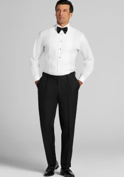 Reserve Collection Tailored Fit Bib Textured Formal Dress Shirt