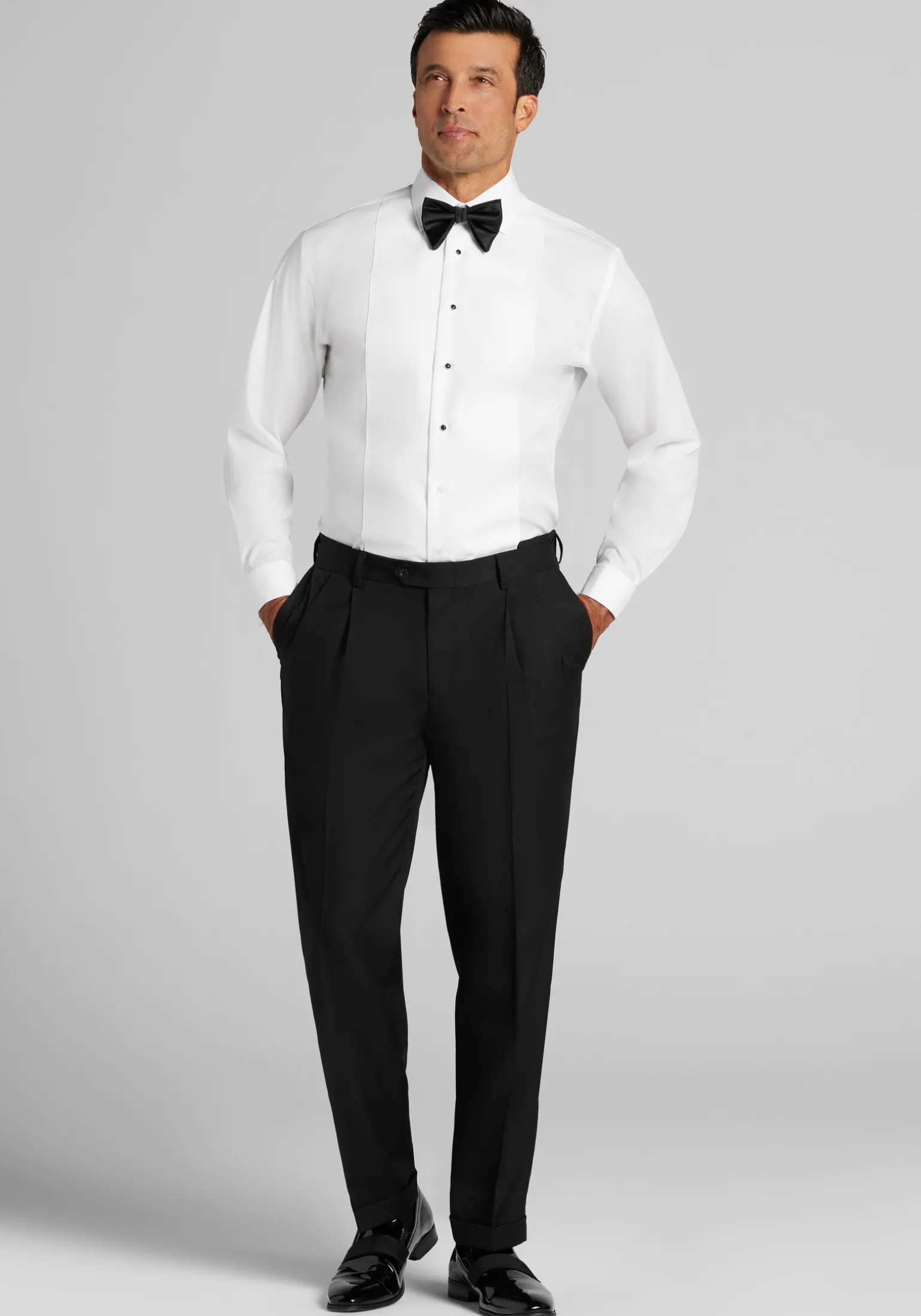 Reserve Collection Tailored Fit Bib Textured Formal Dress Shirt