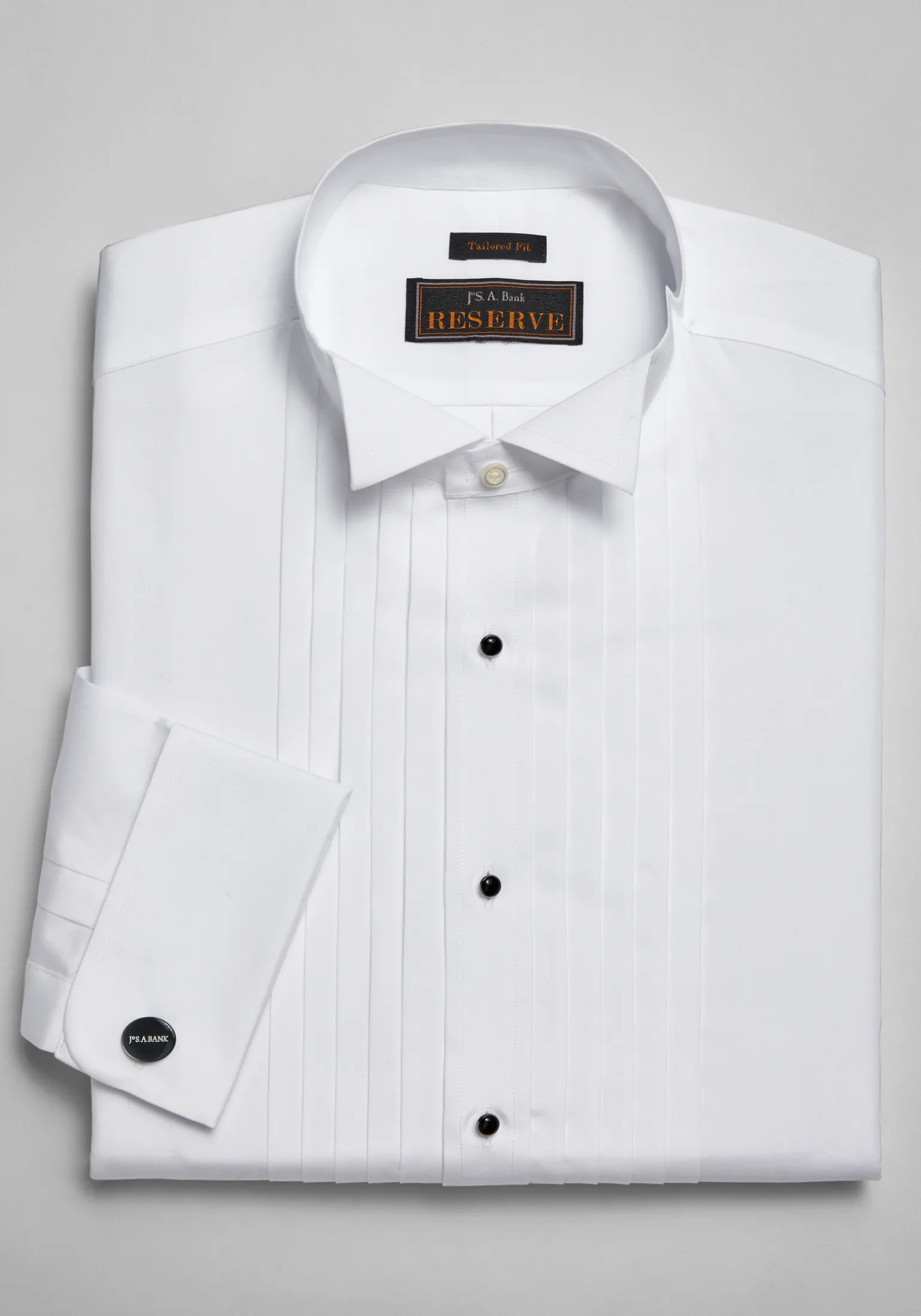 Reserve Collection Tailored Fit Wing Collar French Cuff Five-Pleat Formal Dress Shirt