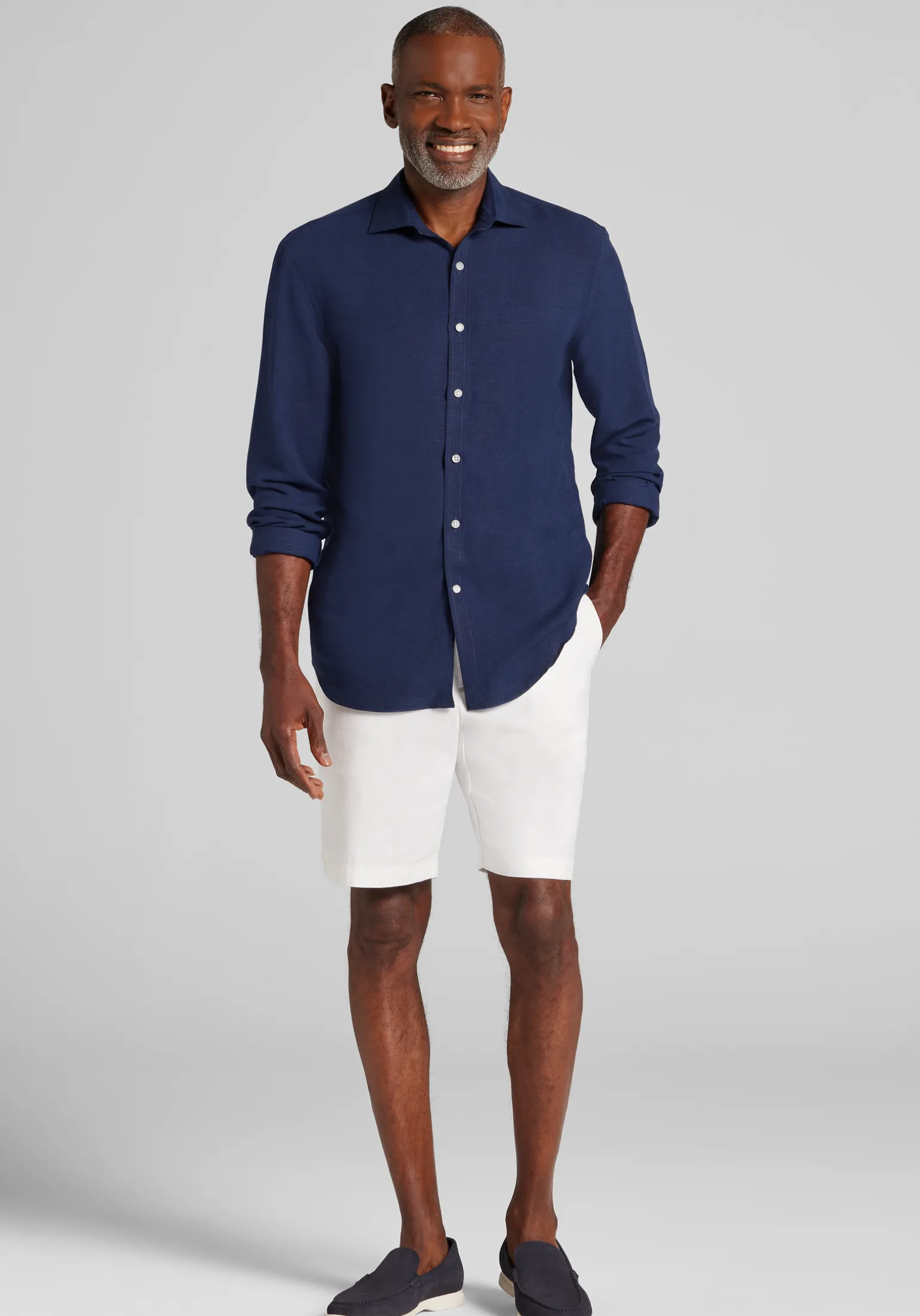 Reserve Collection Tailored Fit Linen Button Up Shirt