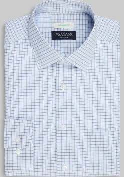 Reserve Collection Tailored Fit Spread Collar Check Dress Shirt