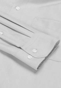 Reserve Collection Tailored Fit Solid Herringbone Dress Shirt