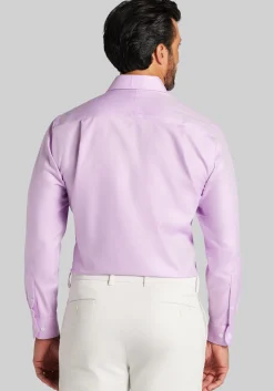 Reserve Collection Tailored Fit Spread Collar Herringbone Dress Shirt