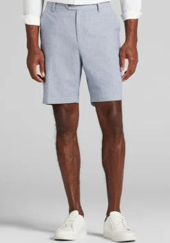 Reserve Collection Tailored Fit Basketweave Linen Blend Shorts 9'' Inch Inseam CLEARANCE