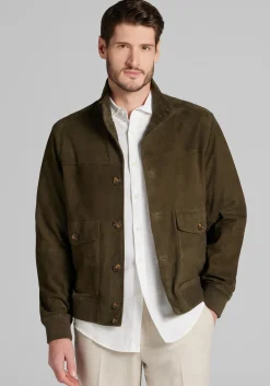Reserve Collection Tailored Fit Suede Bomber Jacket CLEARANCE
