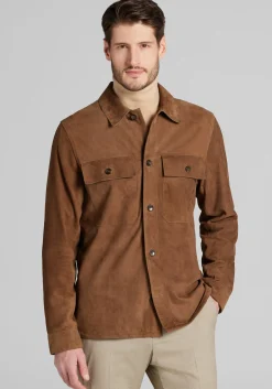 Reserve Collection Tailored Fit Suede Shirt Jacket - Big & Tall CLEARANCE