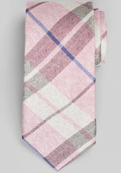 Reserve Collection Textured Happy Plaid Silk Tie