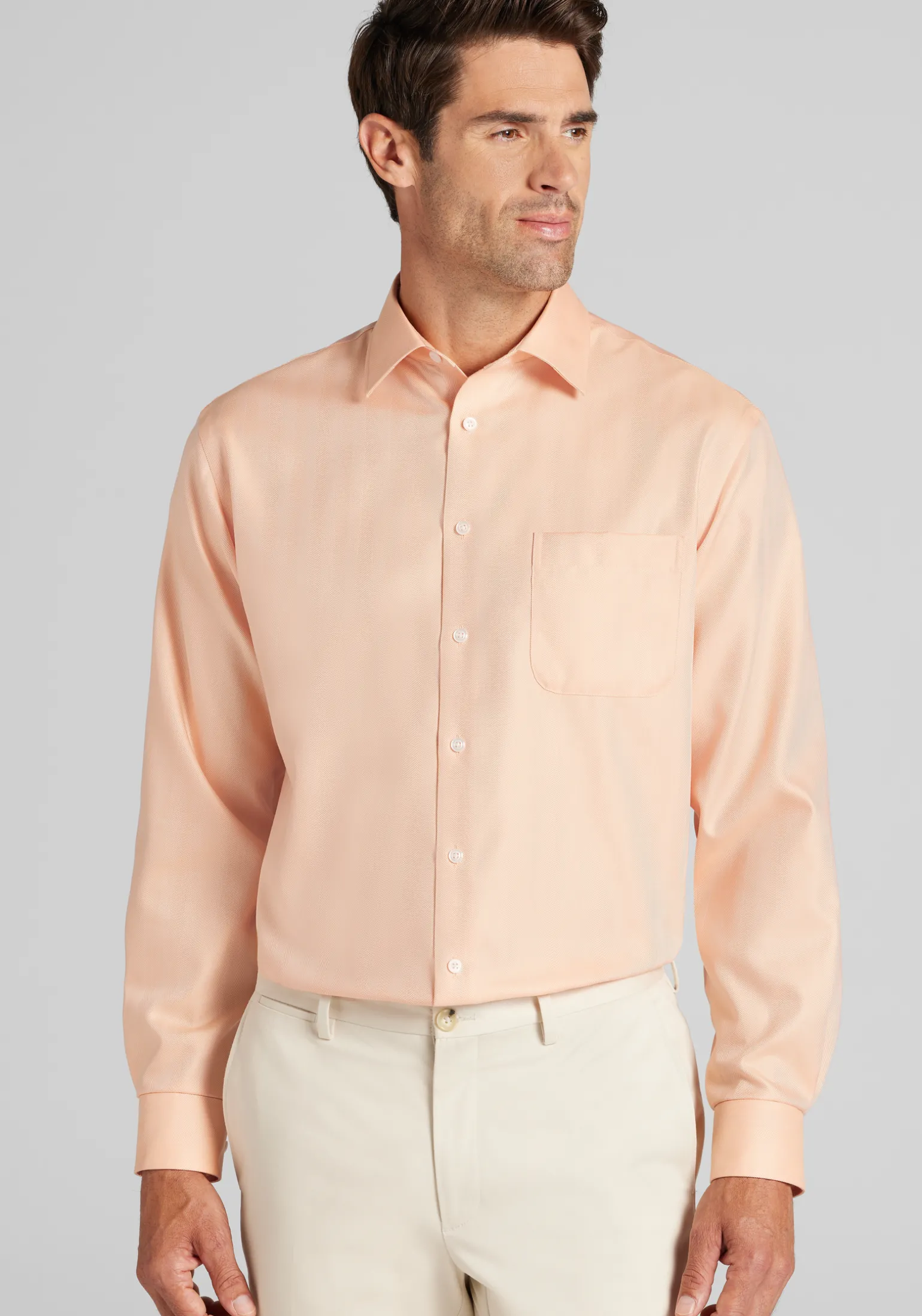 Reserve Collection Traditional Fit Spread Collar Solid Dress Shirt - Big & Tall